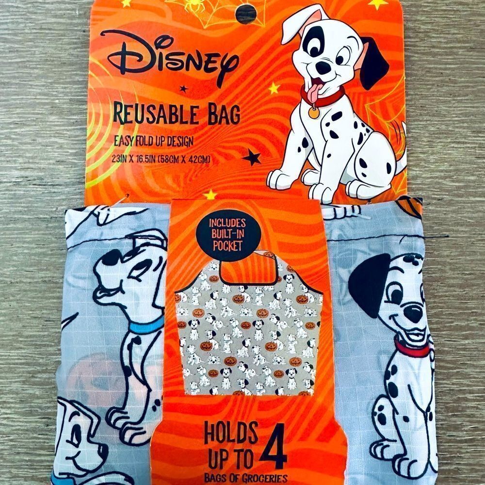 Disney 101 Dalmatians Halloween Pumpkin Puppy Dog Reusable Shopping Tote Bag